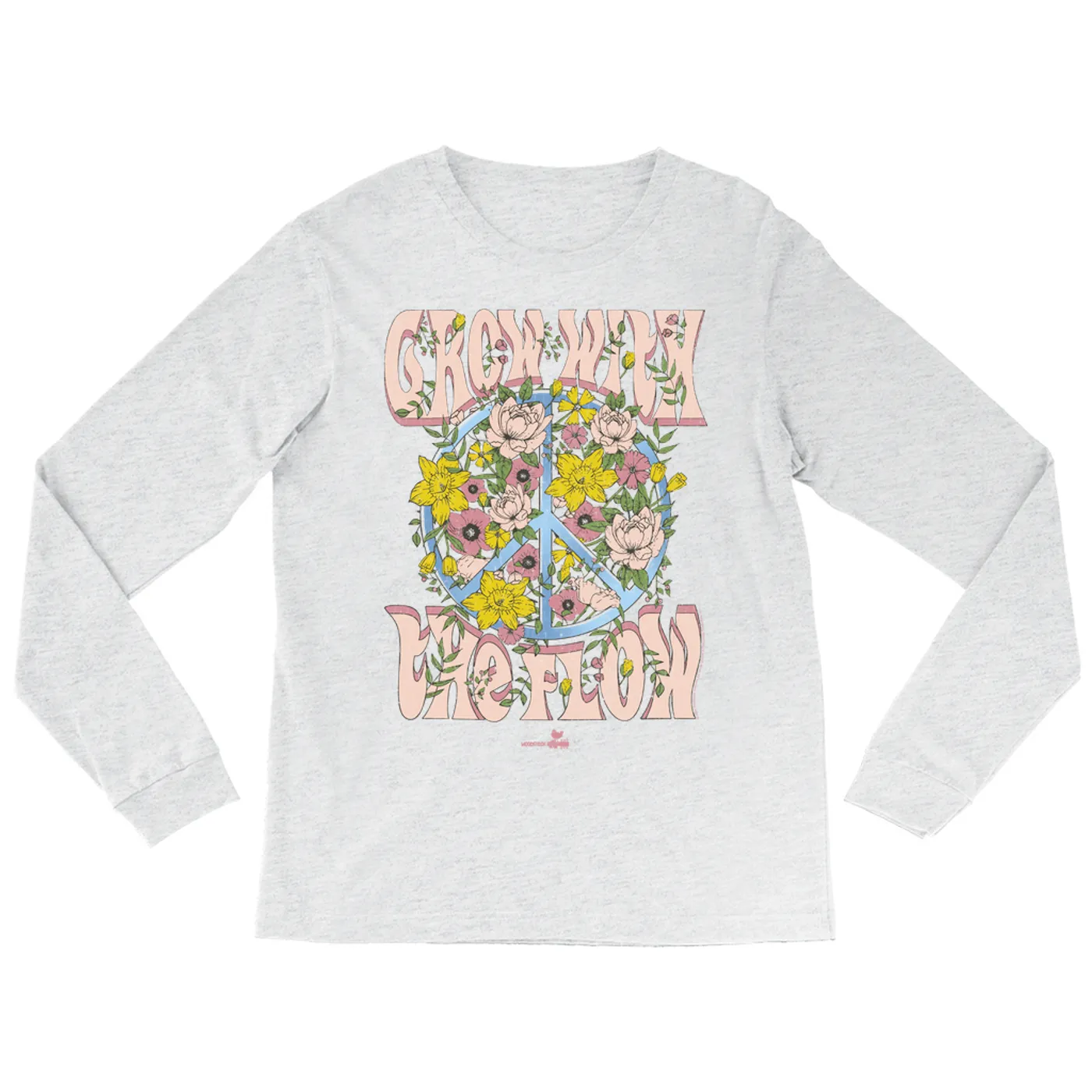 Woodstock Long Sleeve Shirt | Grow With The Flow Floral Design Woodstock Shirt