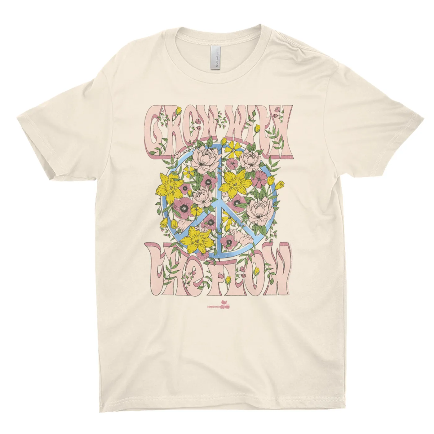 Woodstock T-Shirt | Grow With The Flow Floral Design Woodstock Light Shirt