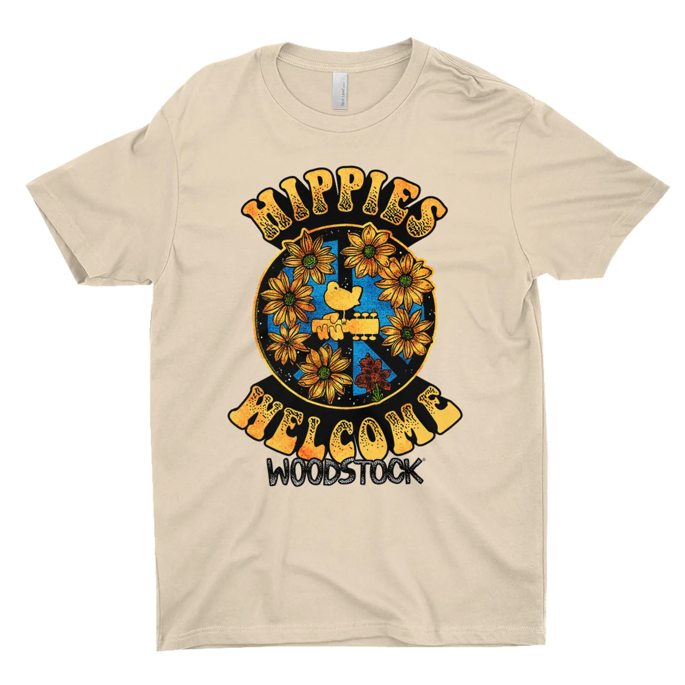Woodstock T-Shirt | Hippies Welcome Sunflowers Design Woodstock Light Shirt