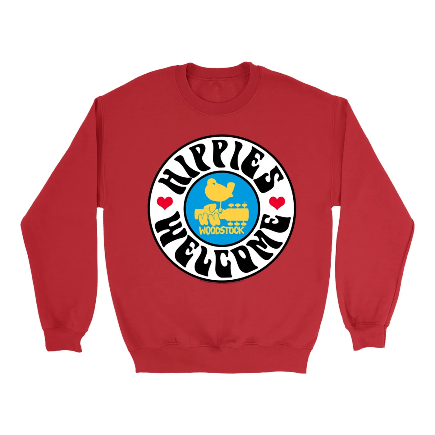 Woodstock Sweatshirt | Hippies Welcome Heart Circle Image Woodstock Sweatshirt