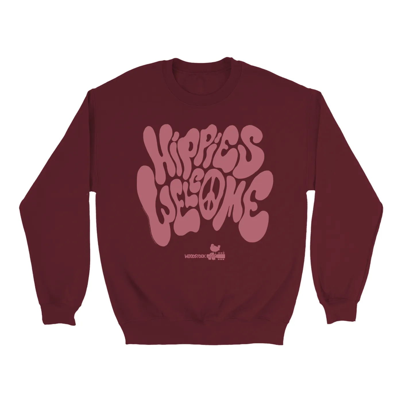Woodstock Sweatshirt | Hippies Welcome Organic Flow Font Woodstock Sweatshirt