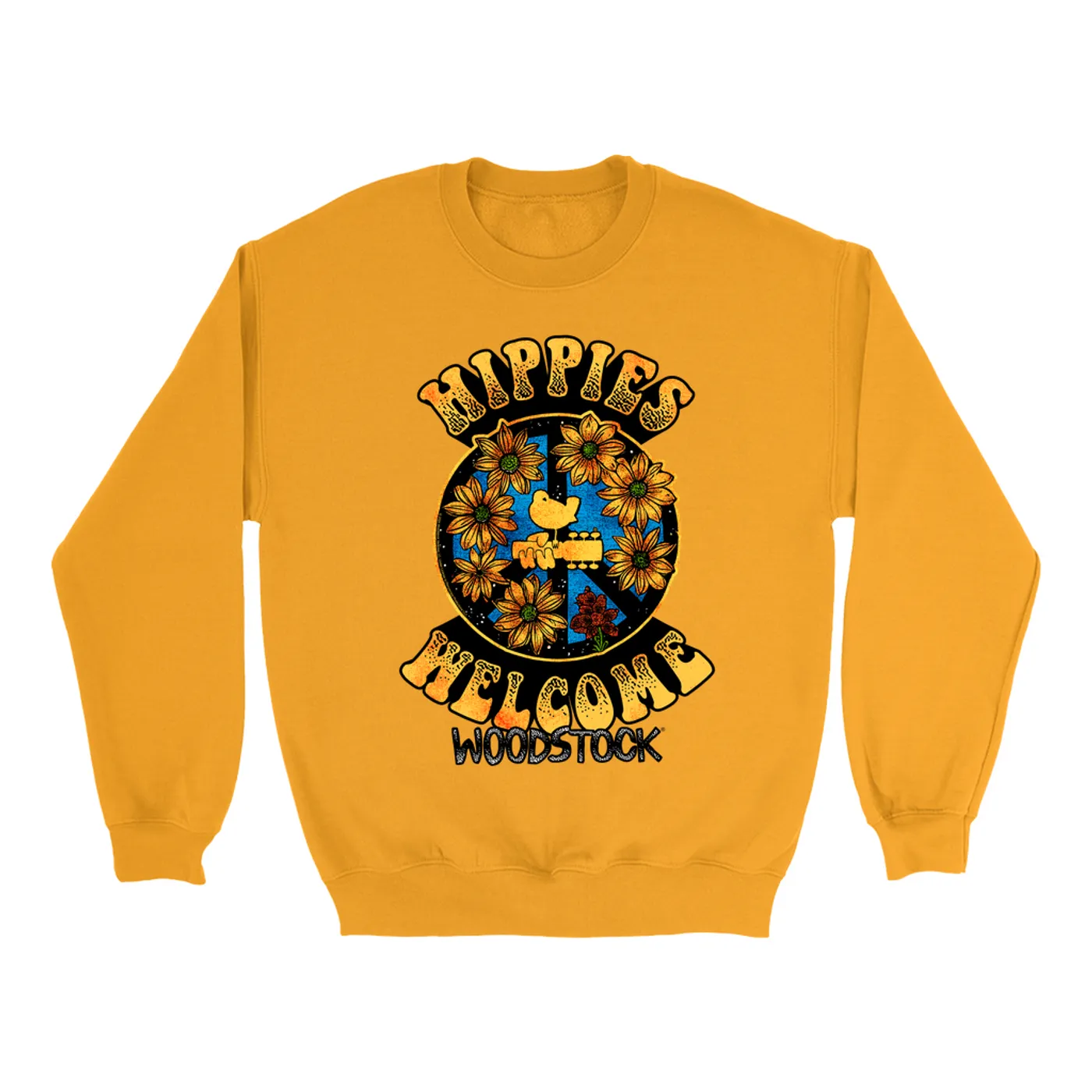 Woodstock Sweatshirt | Hippies Welcome Sunflowers Design Woodstock Sweatshirt