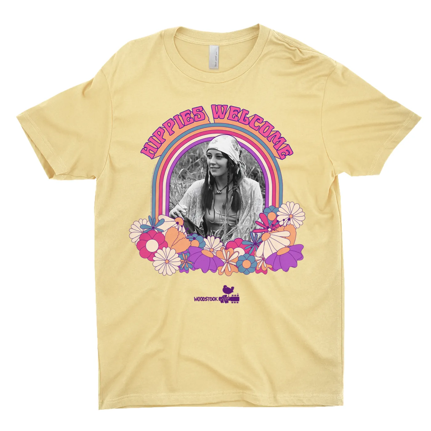 Woodstock T-Shirt | Hippies Welcome Retro Photo Design Woodstock Light Shirt