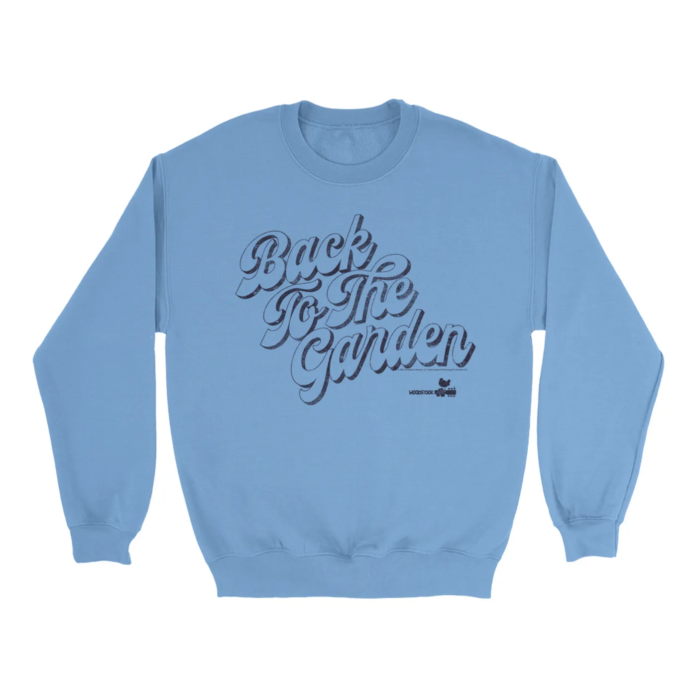 Woodstock Sweatshirt | Back To The Garden Retro Font Design Distressed Woodstock Sweatshirt