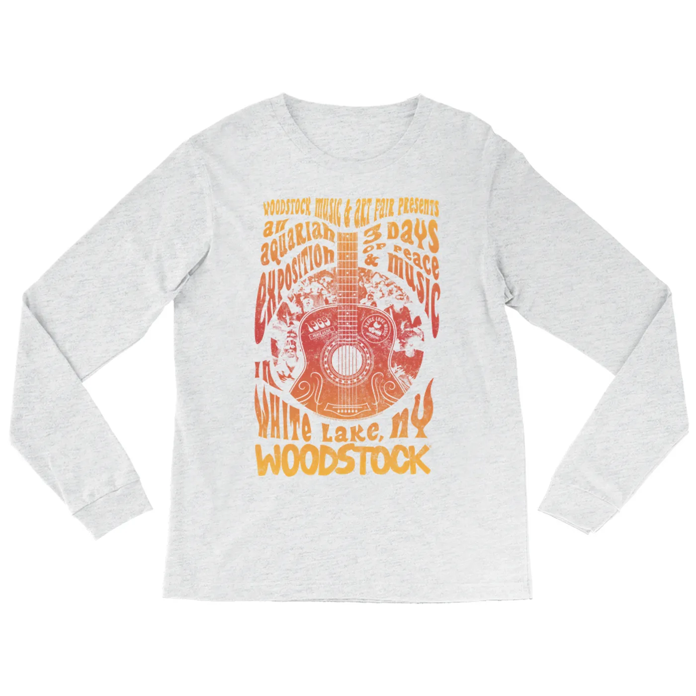 Woodstock Long Sleeve Shirt | Music & Art Fair Flyer Image Ombre (Merchbar Exclusive) Woodstock Shirt