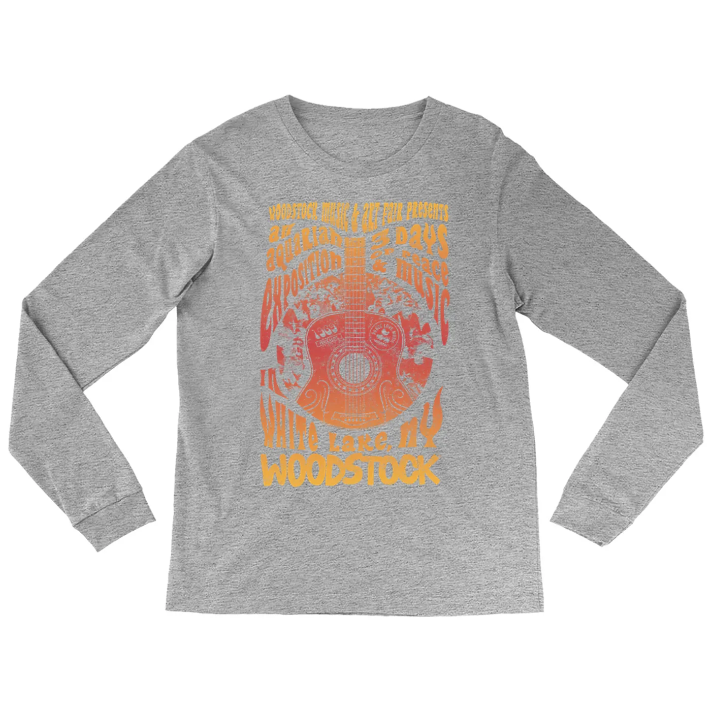 Woodstock Long Sleeve Shirt | Music & Art Fair Flyer Image Ombre (Merchbar Exclusive) Woodstock Shirt