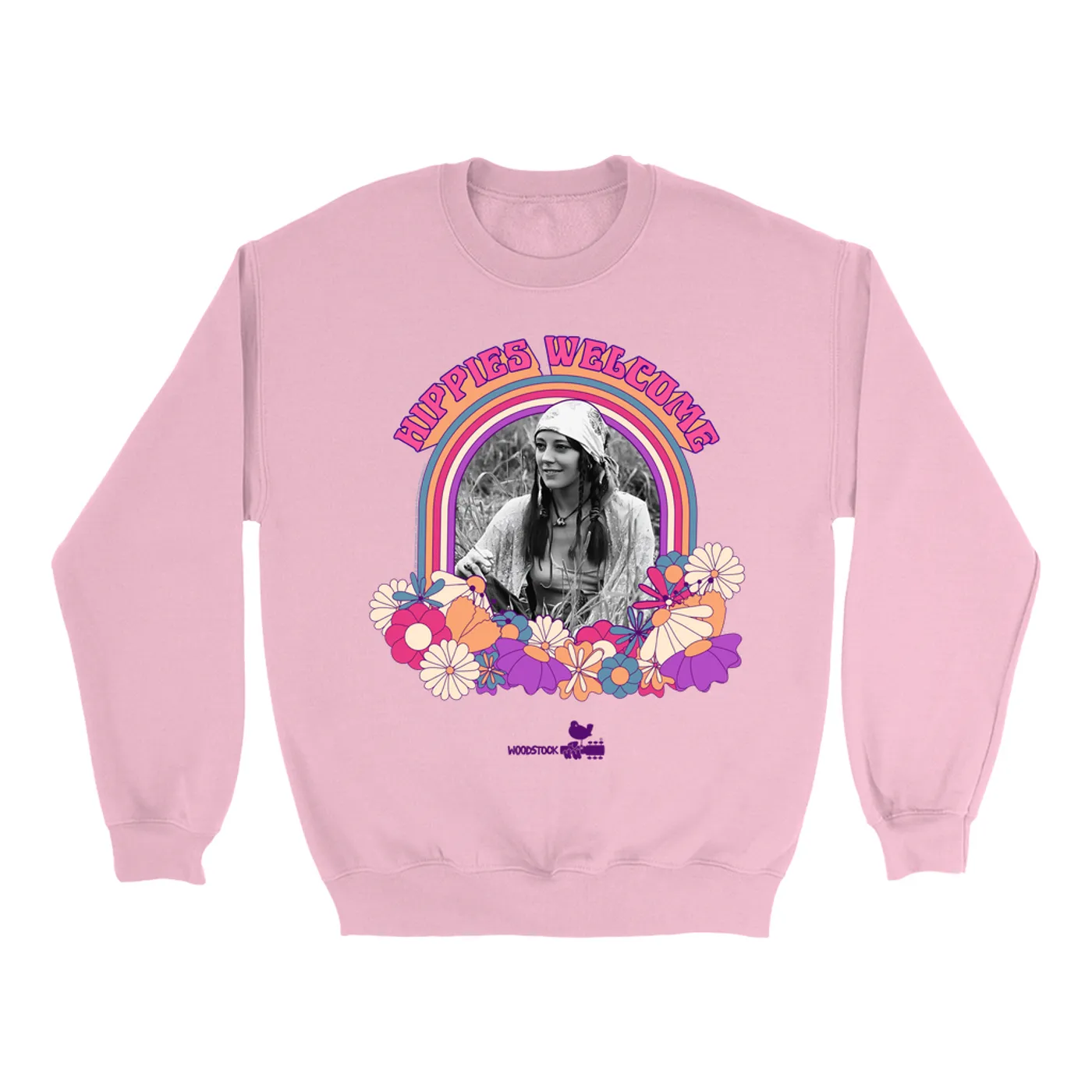 Woodstock Sweatshirt | Hippies Welcome Retro Photo Design Woodstock Sweatshirt