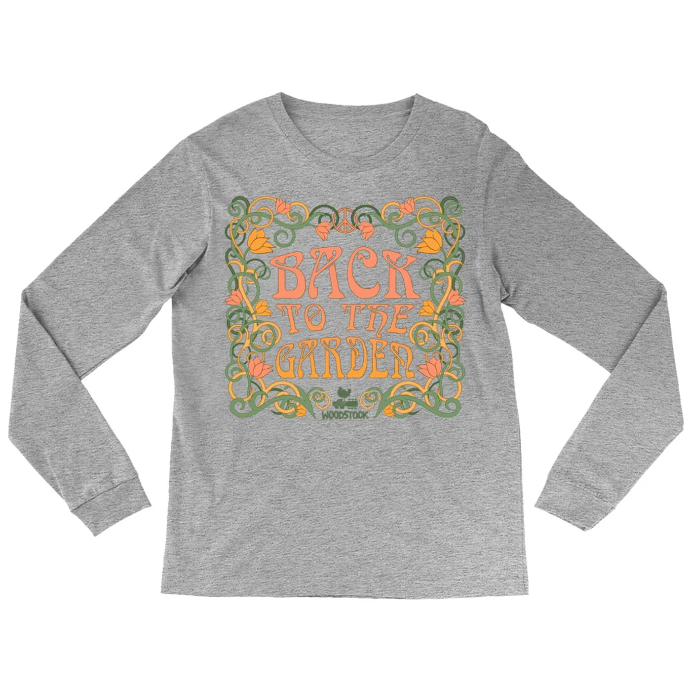 Woodstock Long Sleeve Shirt | Back To The Garden Flower Vine Border Woodstock Shirt