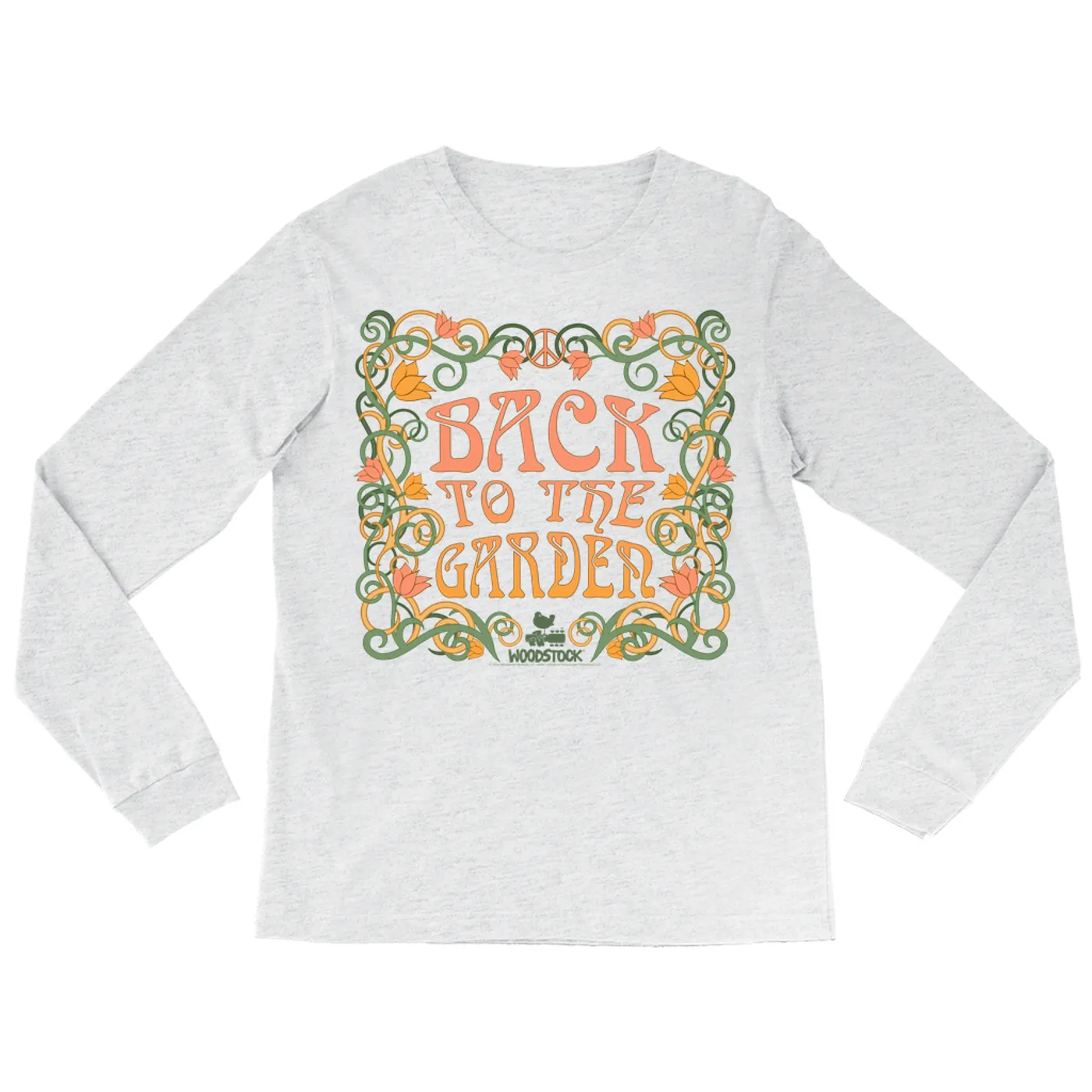 Woodstock Long Sleeve Shirt | Back To The Garden Flower Vine Border Woodstock Shirt