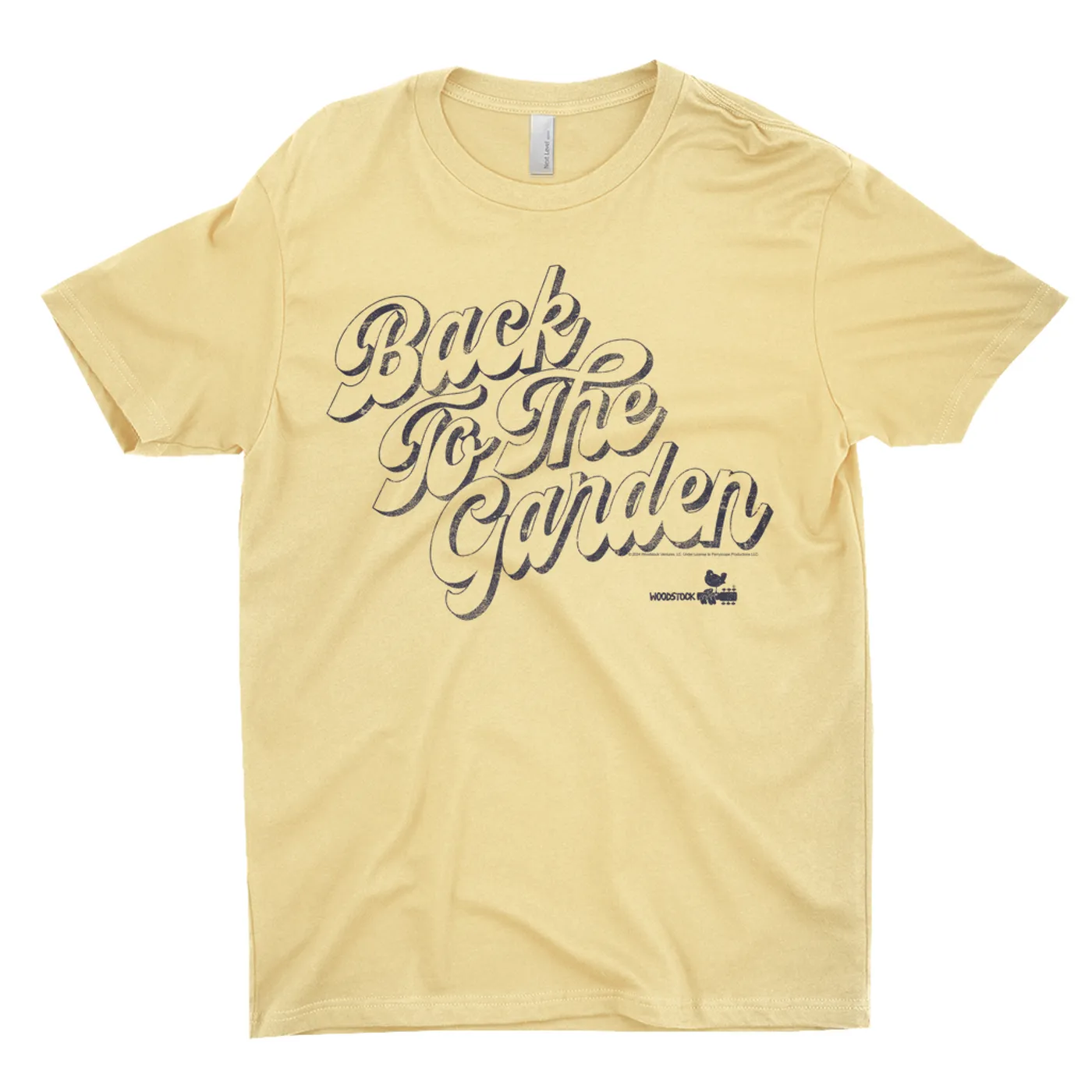Woodstock T-Shirt | Back To The Garden Retro Font Design Distressed Woodstock Light Shirt