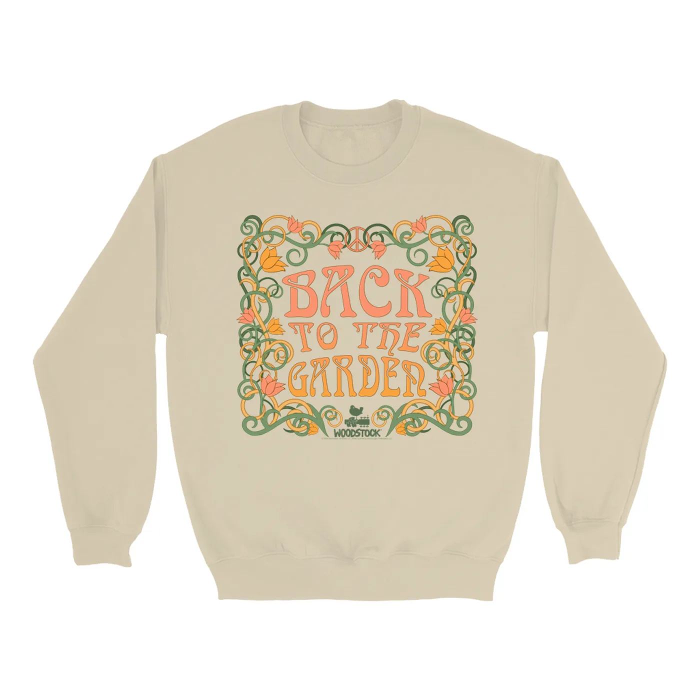 Woodstock Sweatshirt | Back To The Garden Flower Vine Border Woodstock Sweatshirt
