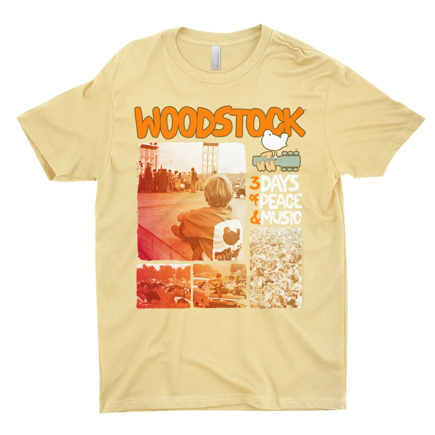 Woodstock T-Shirt | Tinted Photo Collage Design Woodstock Light Shirt
