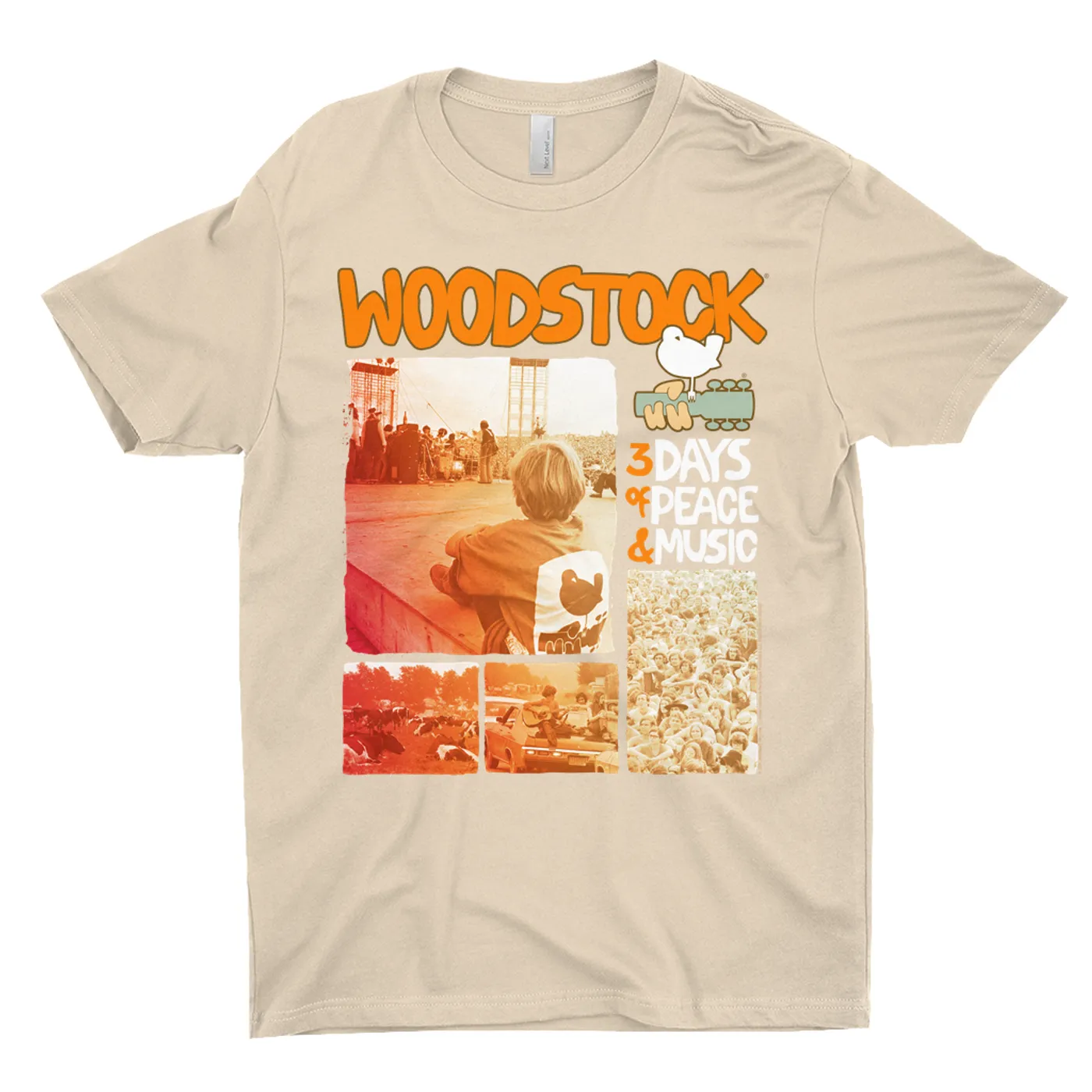Woodstock T-Shirt | Tinted Photo Collage Design Woodstock Light Shirt