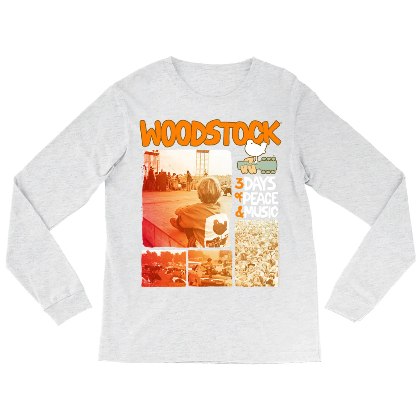 Woodstock Long Sleeve Shirt | Tinted Photo Collage Design Woodstock Shirt