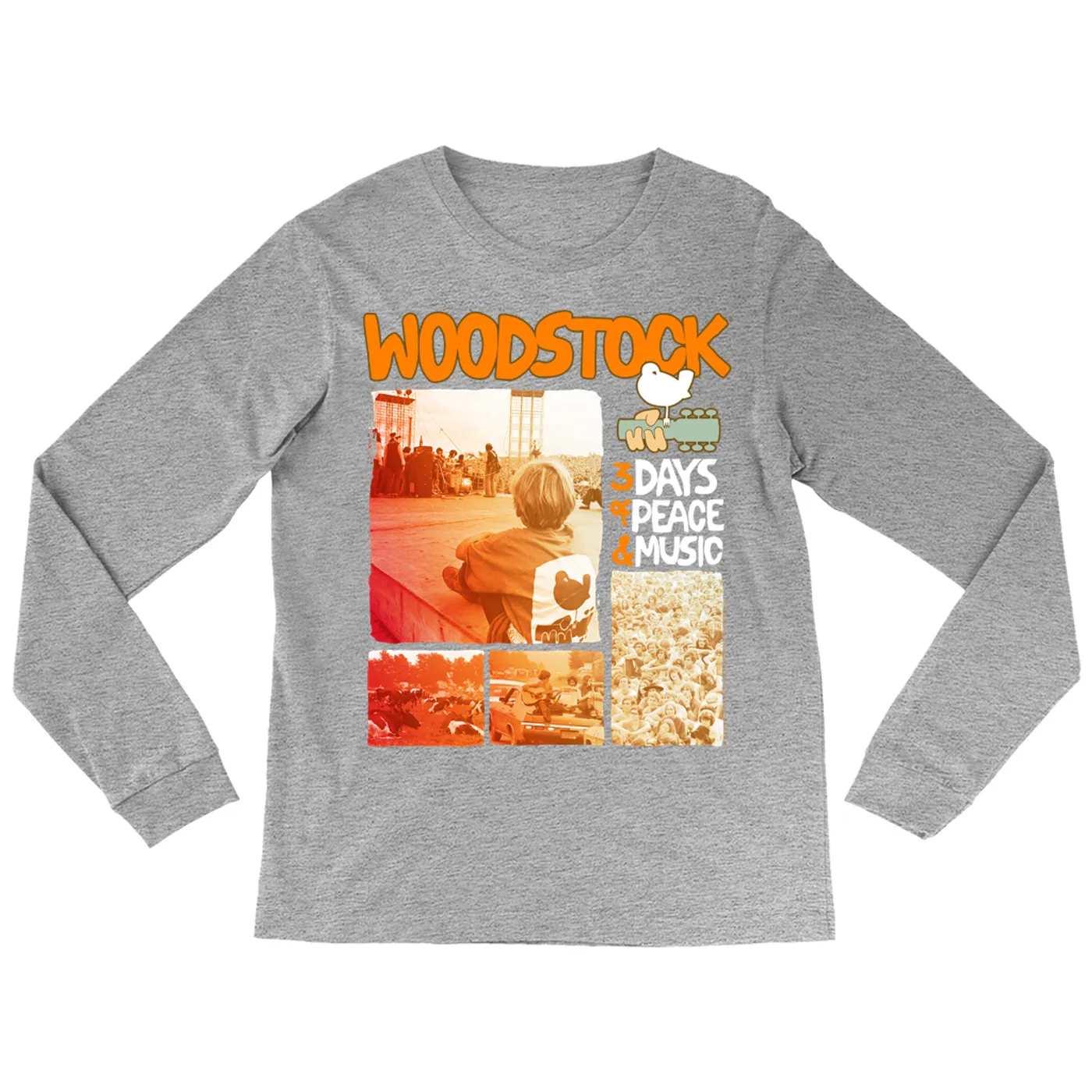 Woodstock Long Sleeve Shirt | Tinted Photo Collage Design Woodstock Shirt