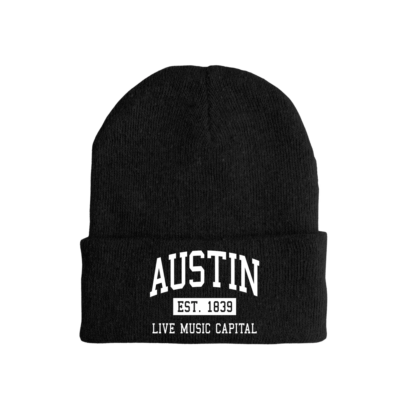 Merchbar Music Life Music Life Hat | Austin Live Music Capital Est. 1839 Music Life Beanie Hat