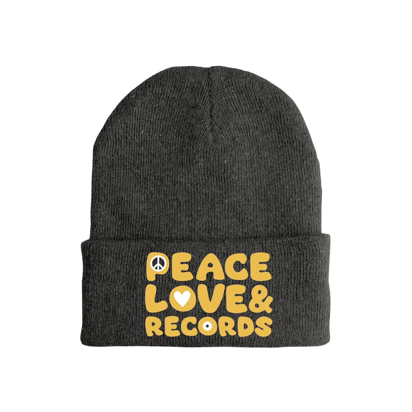 Merchbar Music Life Music Life Hat | Peace, Love & Records Music Life Beanie Hat