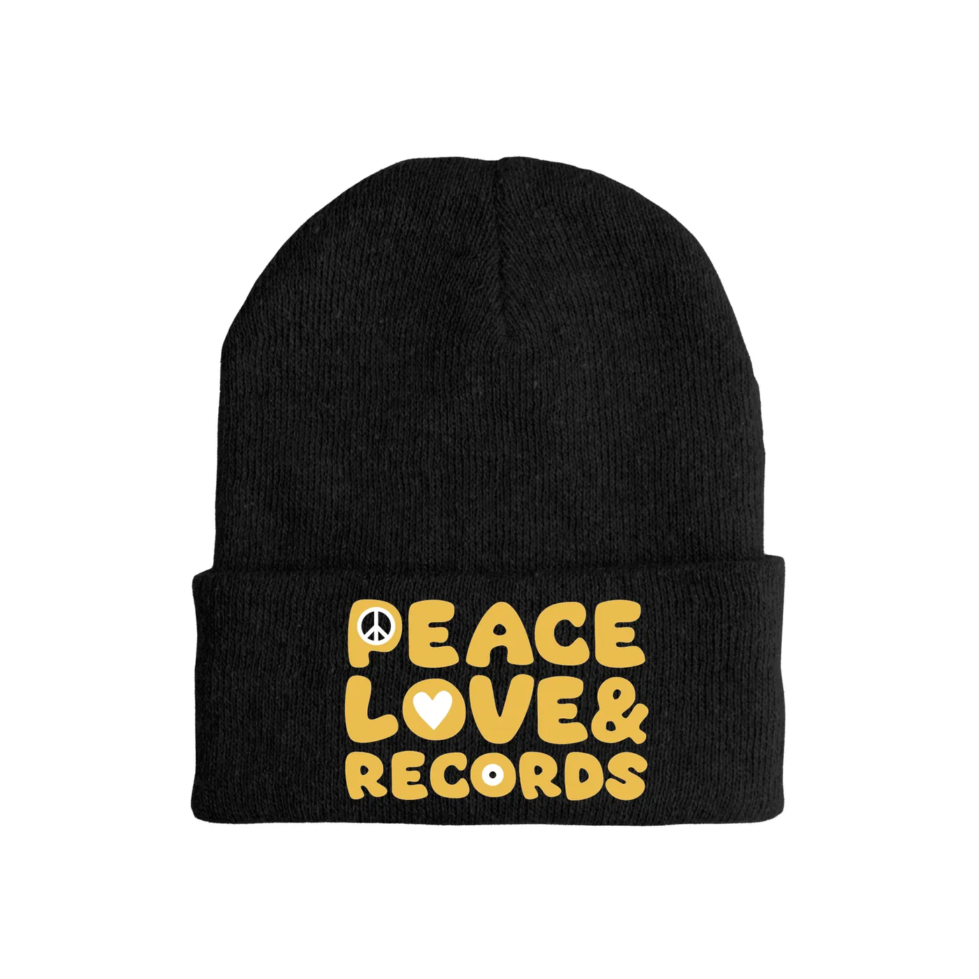 Merchbar Music Life Music Life Hat | Peace, Love & Records Music Life Beanie Hat