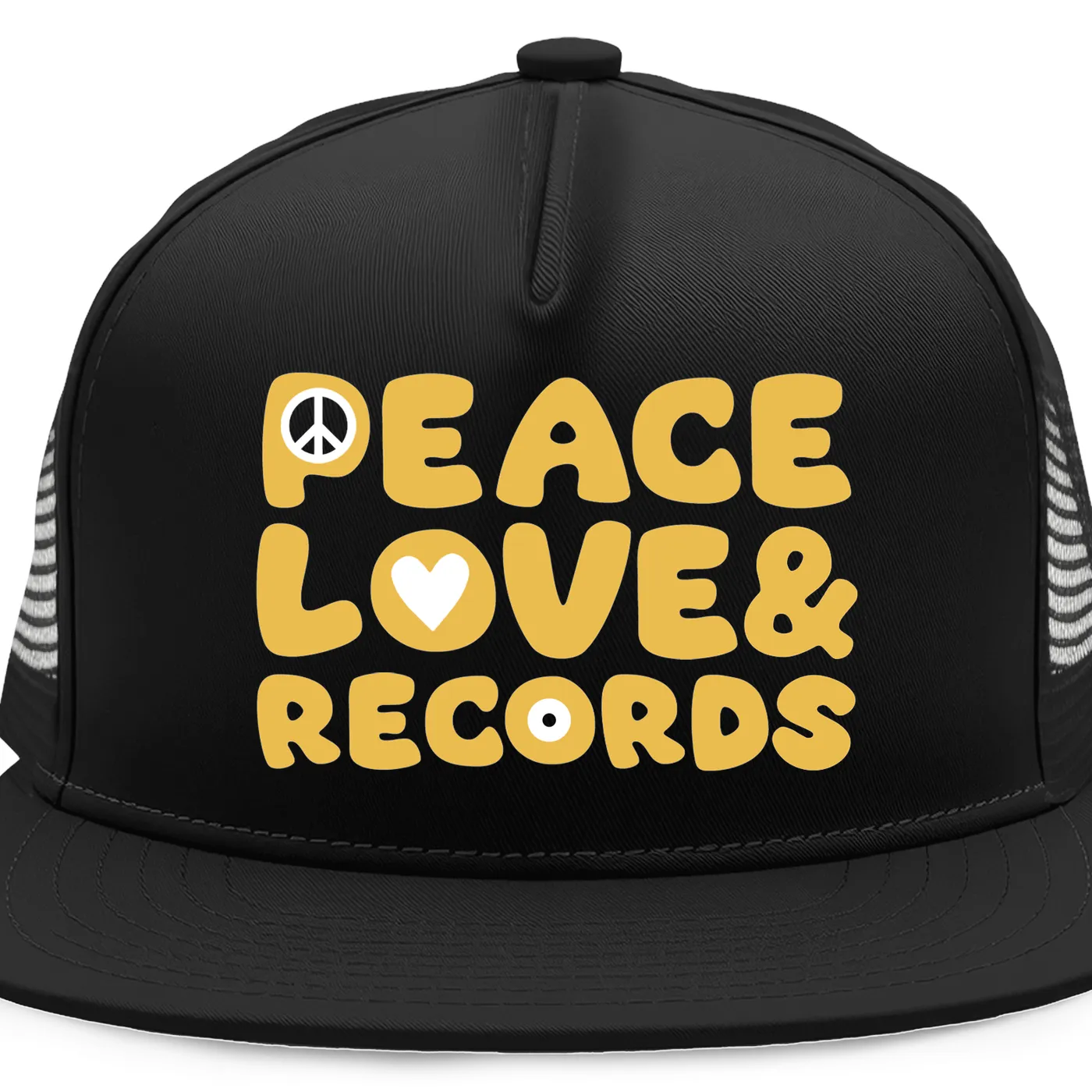 Merchbar Music Life Music Life Hat | Peace, Love & Records Music Life Trucker Hat