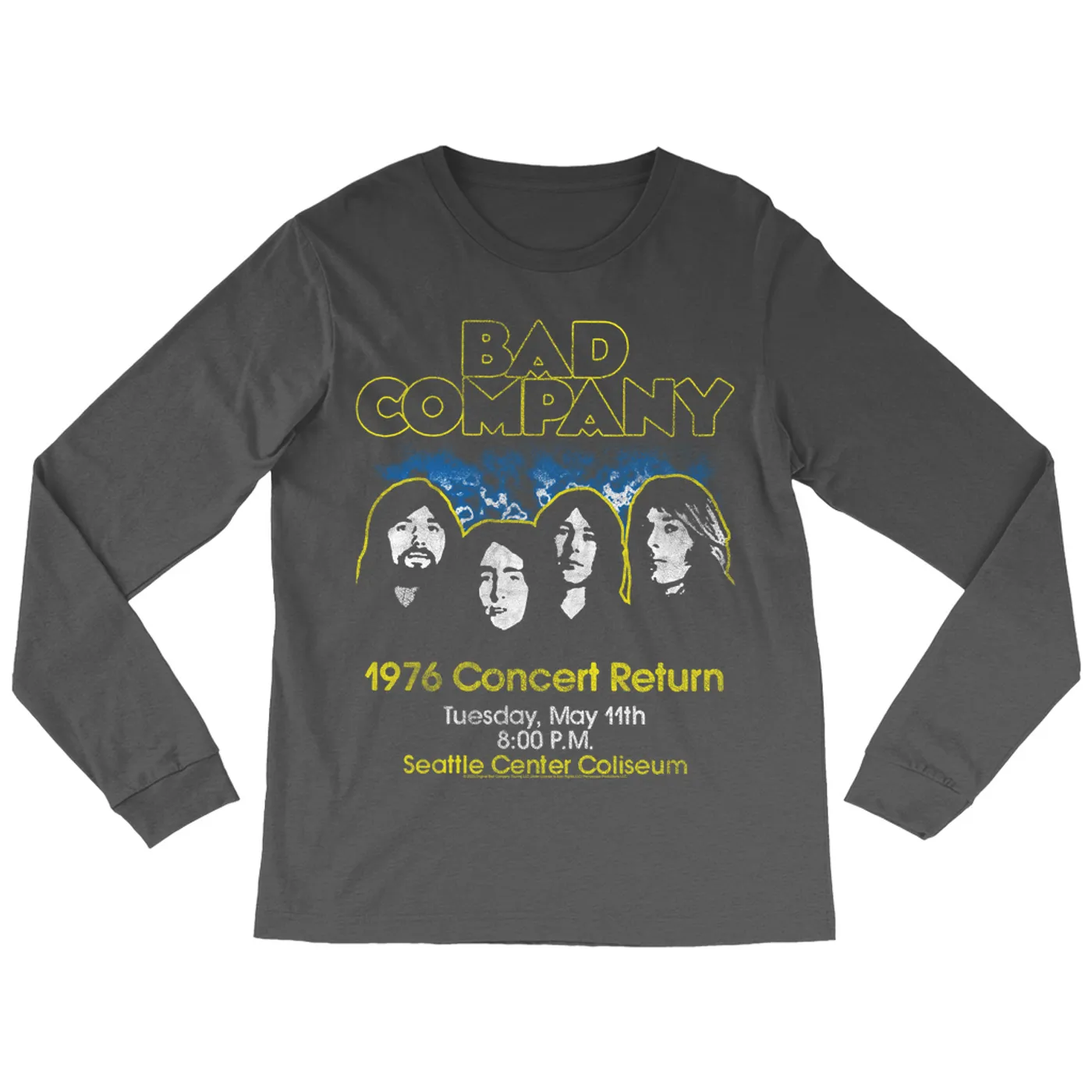 Bad Company Long Sleeve Shirt | 1976 Concert Return Distressed Bad Company Shirt