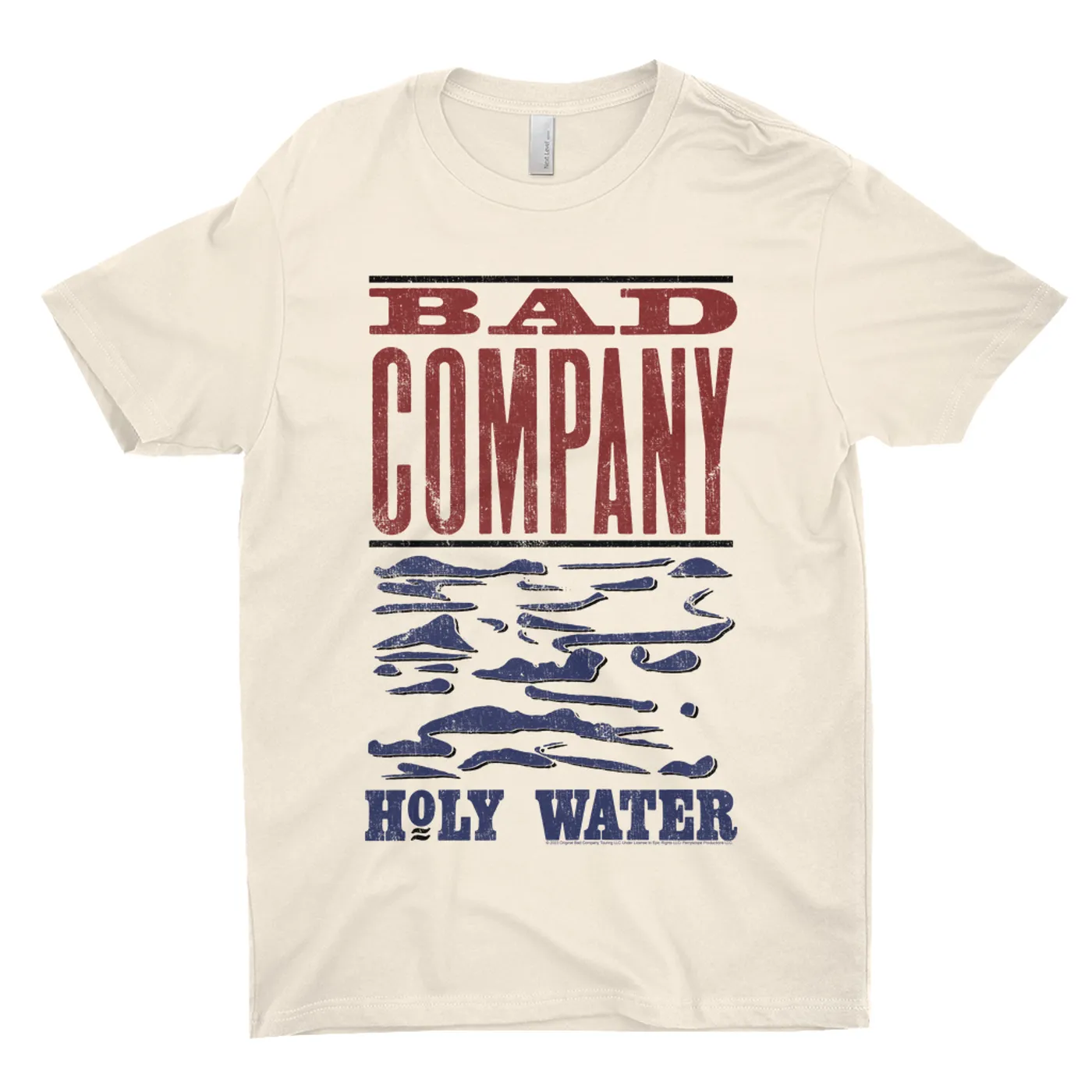 Bad Company T-Shirt | Holy Water Red Blue Album Design Bad Company Shirt