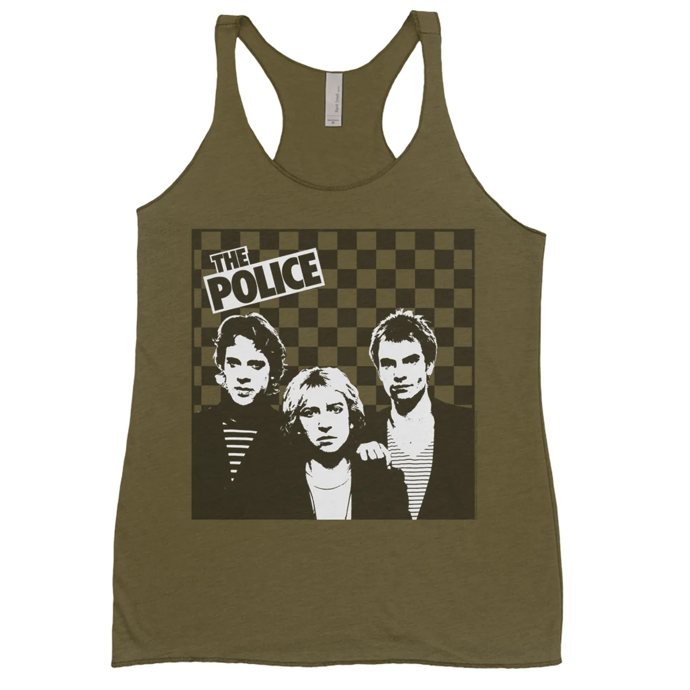 The Police Ladies' Tank Top | The Trio Retro Checkered The Police Shirt