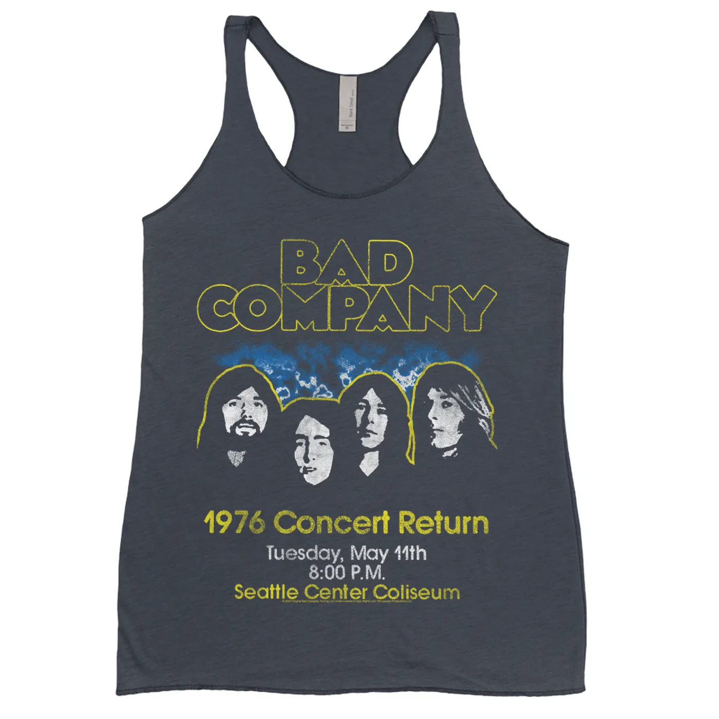 Bad Company Ladies' Tank Top | 1976 Concert Return Distressed Bad Company Shirt