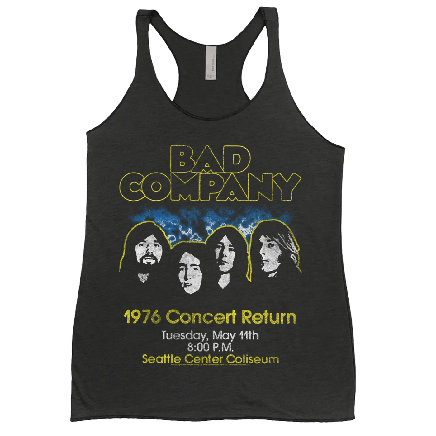 Bad Company Ladies' Tank Top | 1976 Concert Return Distressed Bad Company Shirt