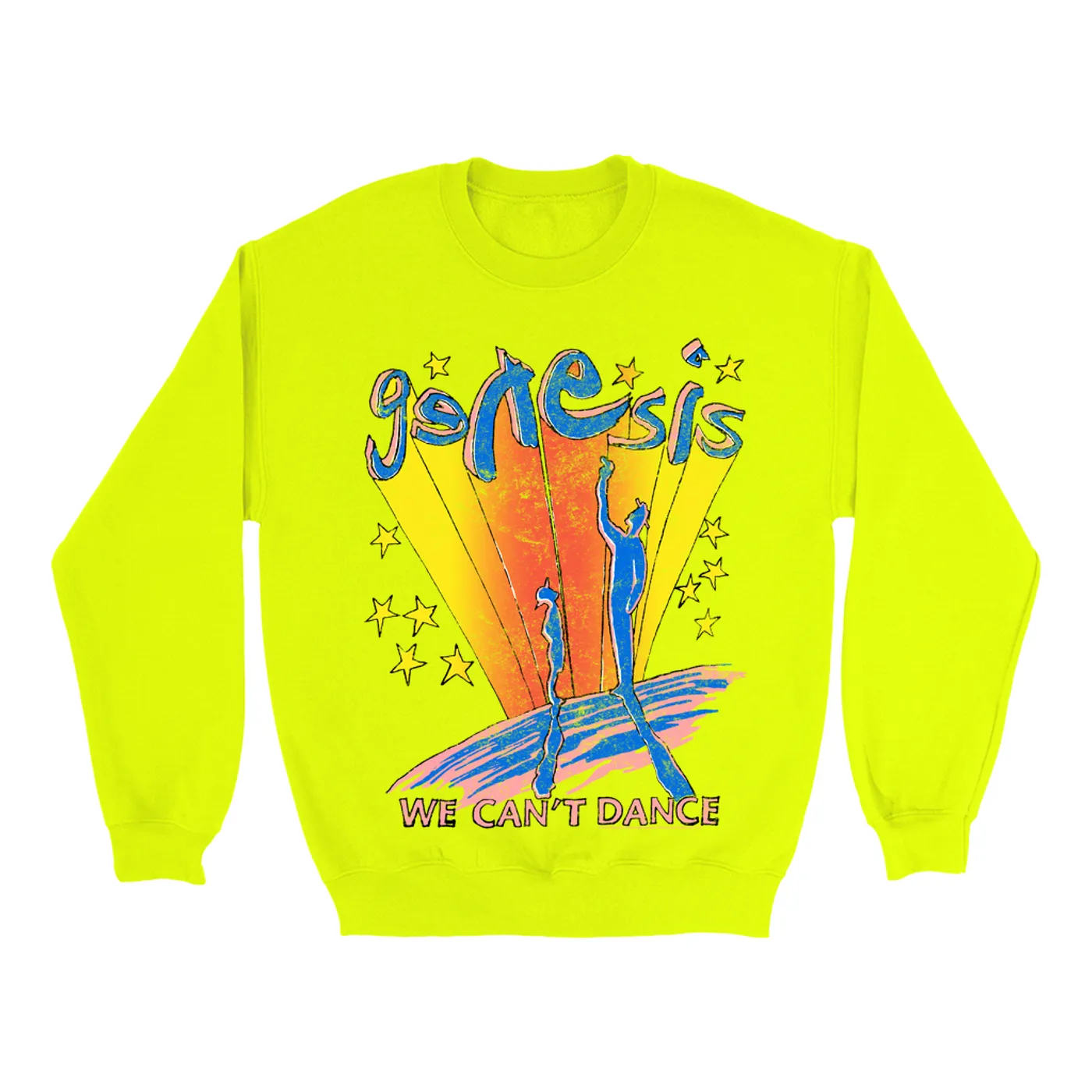 Genesis Bright Colored Sweatshirt | We Can't Dance Colorful Sketch Distressed Genesis Sweatshirt