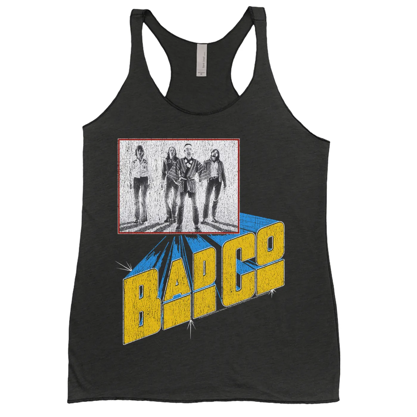 Bad Company Ladies' Tank Top | 1976 Run With The Pack Concert Distressed Bad Company Shirt