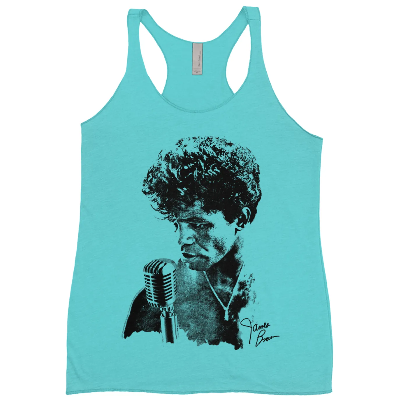 James Brown Ladies' Tank Top | Grainy Black White Photo With Signature James Brown Shirt