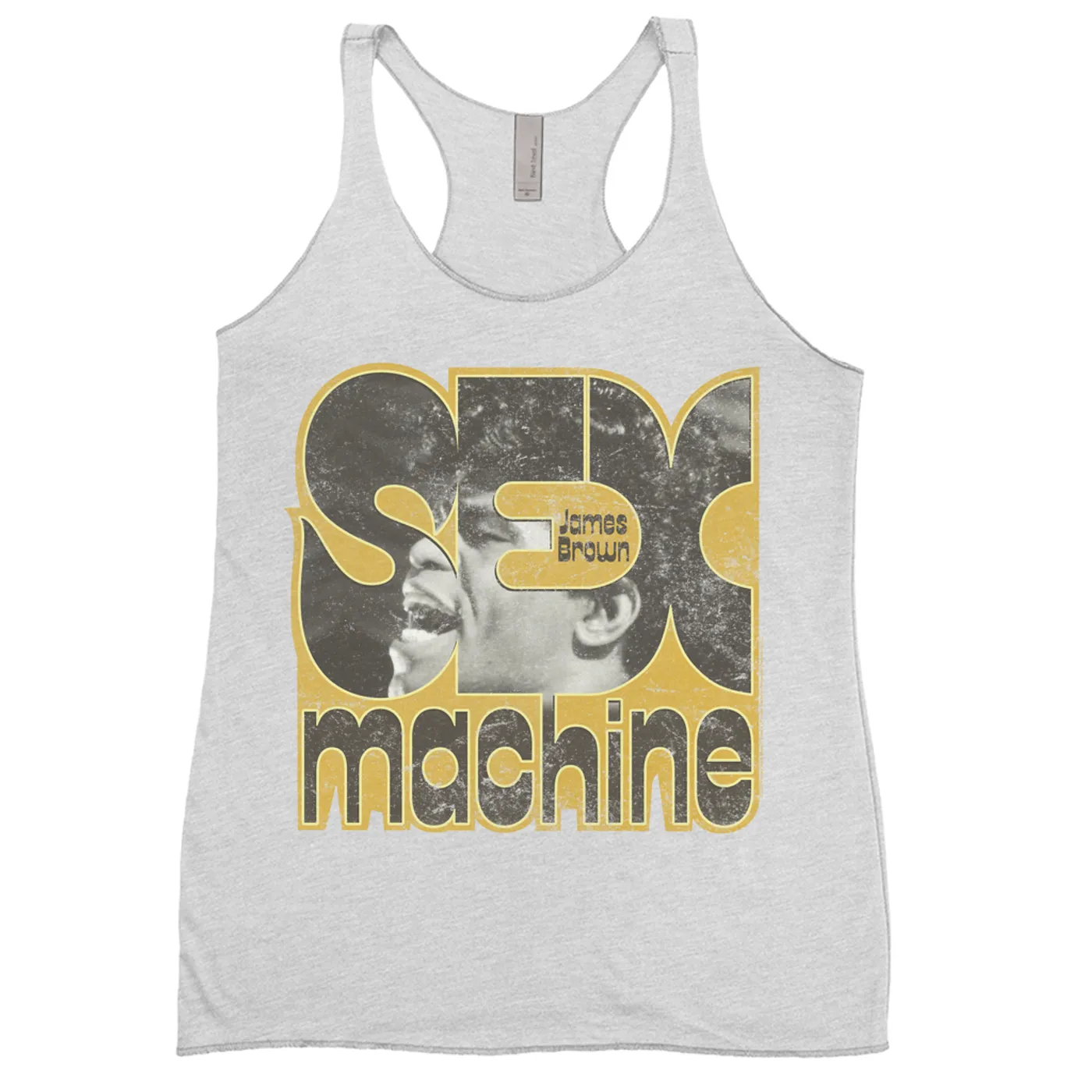 James Brown Ladies' Tank Top | Sex Machine In Yellow Design James Brown Shirt