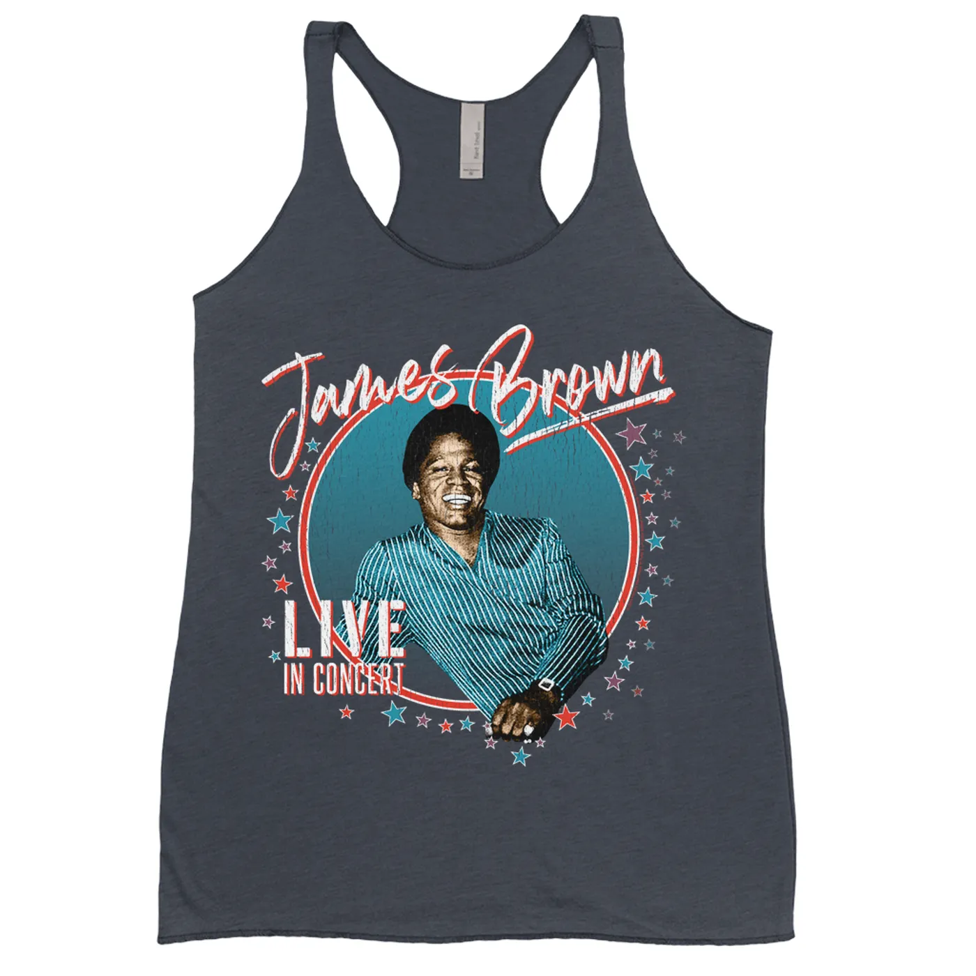 James Brown Ladies' Tank Top | Live In Concert Distressed James Brown Shirt