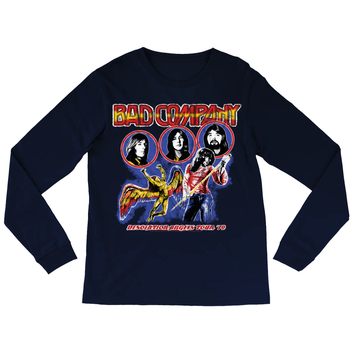 Bad Company Long Sleeve Shirt | 1979 Desolation Angels Tour Distressed (Merchbar Exclusive) Bad Company Shirt