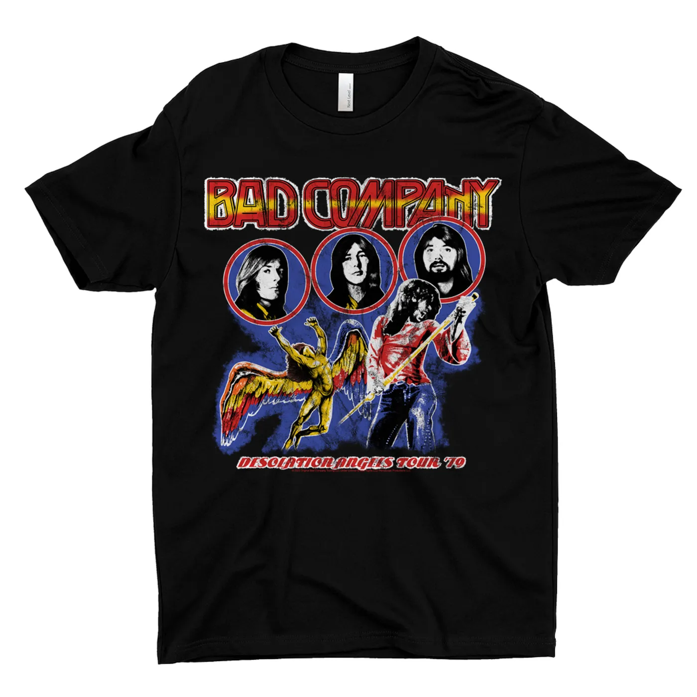 Bad Company T-Shirt | 1979 Desolation Angels Tour Distressed (Merchbar Exclusive) Bad Company Shirt