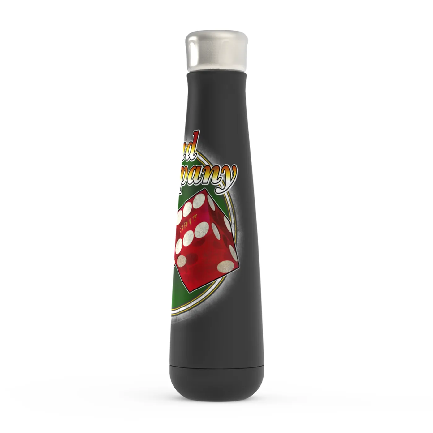 Bad Company Water Bottle | Straight Shooter Roll The Dice Distressed Bad Company Water Bottle