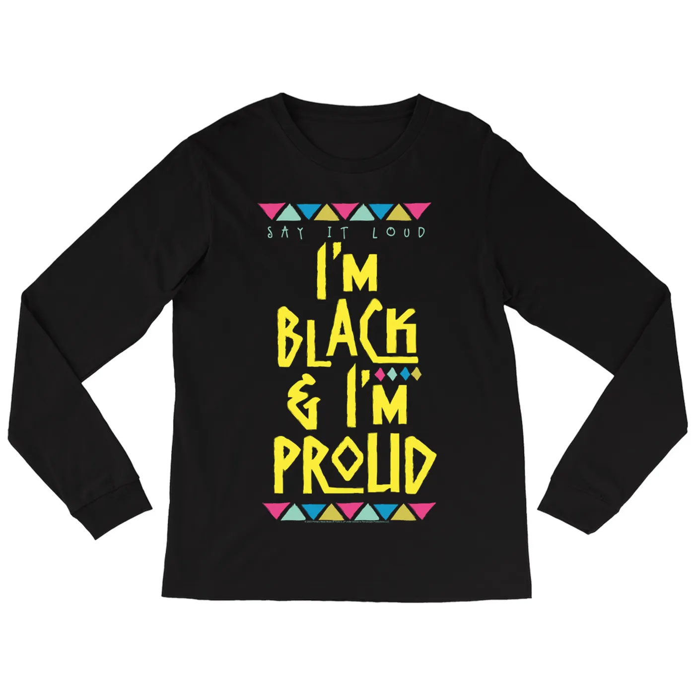 James Brown Long Sleeve Shirt | Black And Proud Yellow Bunting Design James Brown Shirt