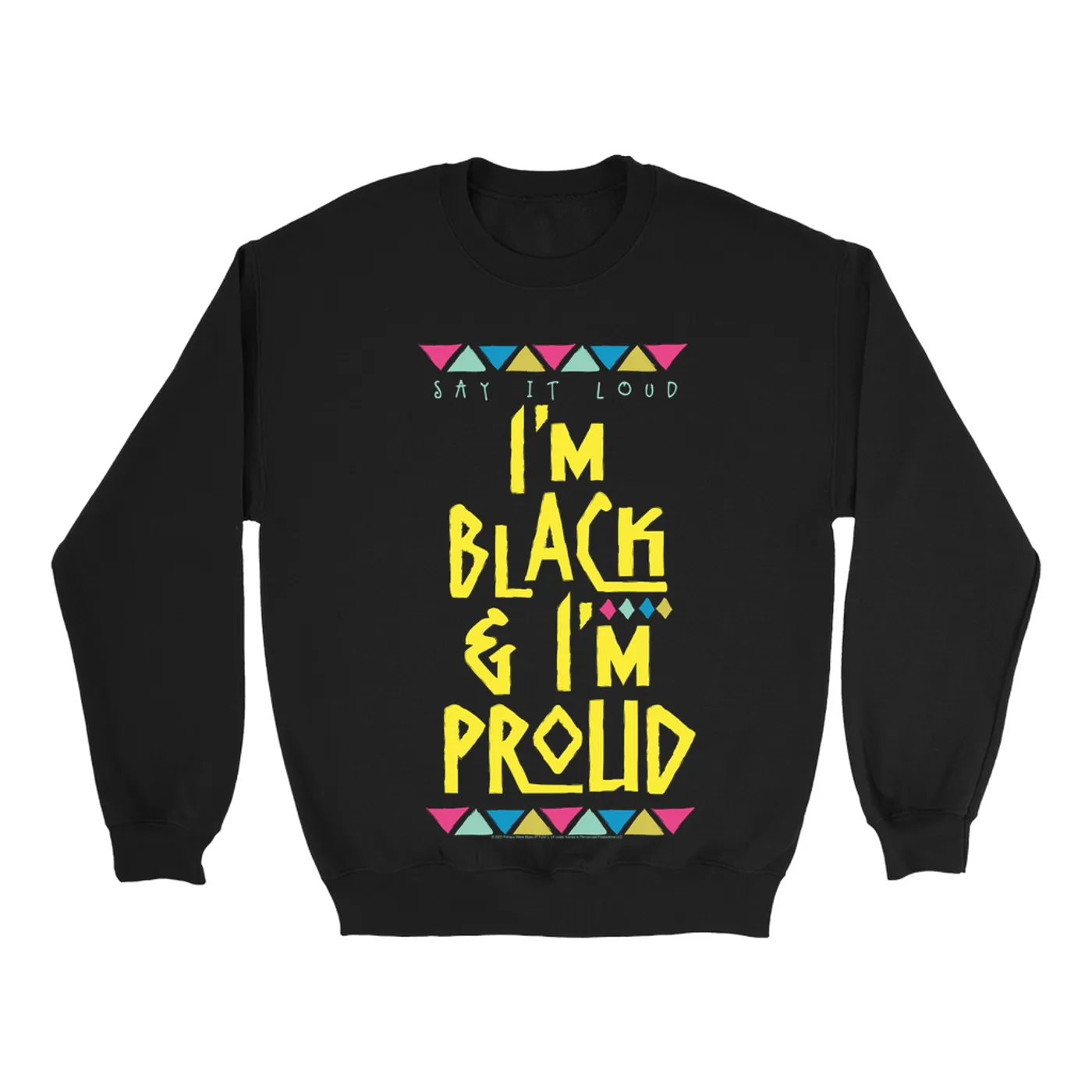 James Brown Sweatshirt | Black And Proud Yellow Bunting Design James Brown Sweatshirt
