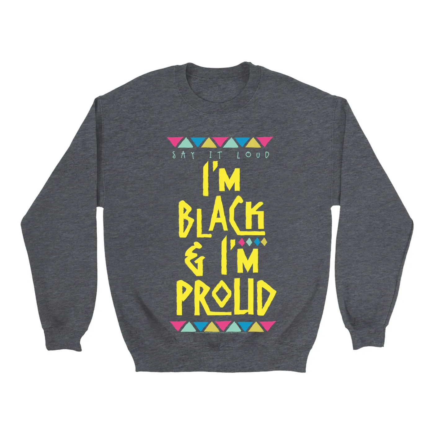 James Brown Sweatshirt | Black And Proud Yellow Bunting Design James Brown Sweatshirt