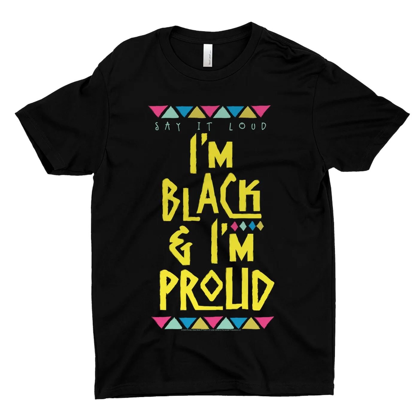 James Brown T-Shirt | Black And Proud Yellow Bunting Design James Brown Shirt