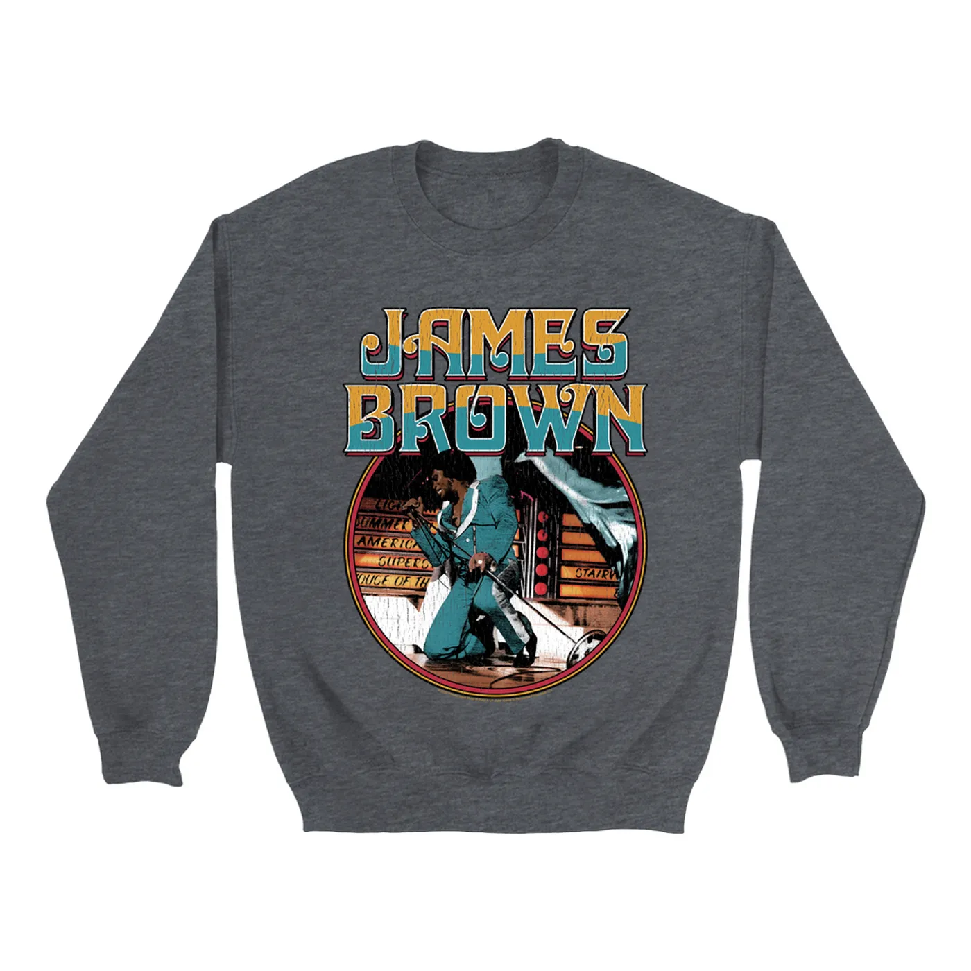 James Brown Sweatshirt | On Stage Performing Distressed James Brown Sweatshirt