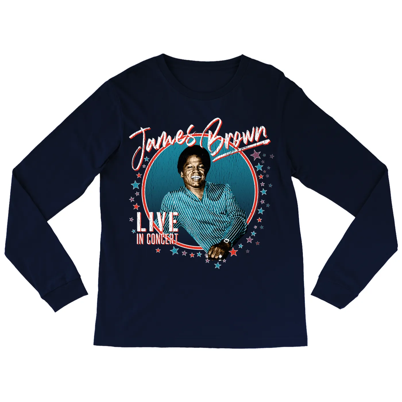 James Brown Long Sleeve Shirt | Live In Concert Distressed James Brown Shirt