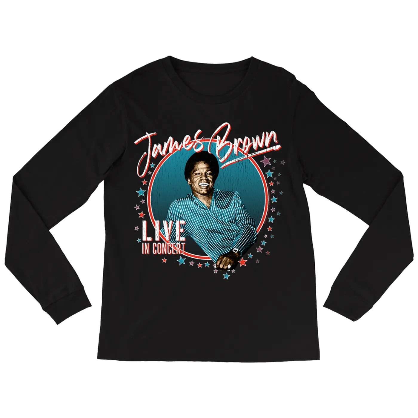 James Brown Long Sleeve Shirt | Live In Concert Distressed James Brown Shirt