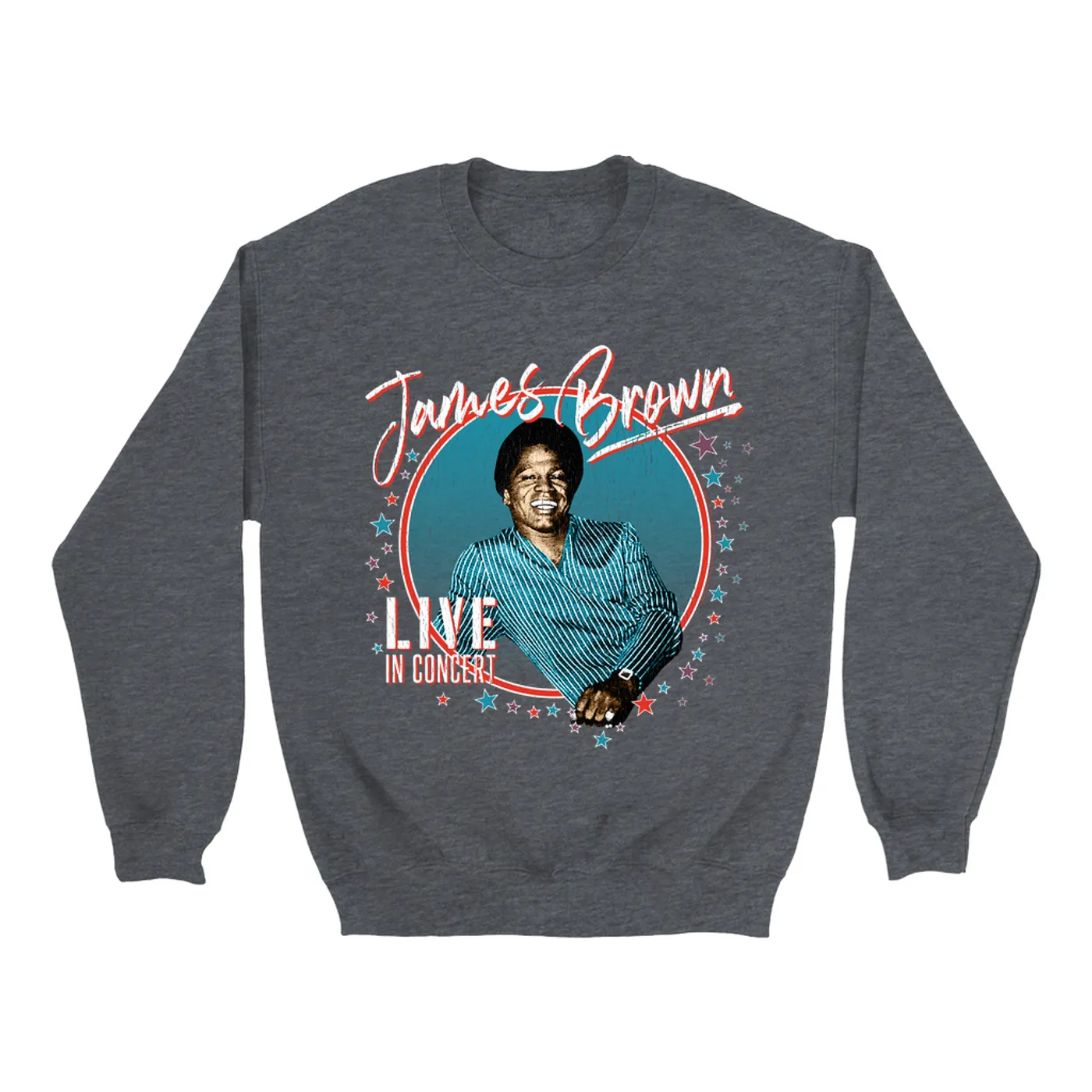 James Brown Sweatshirt | Live In Concert Distressed James Brown Sweatshirt