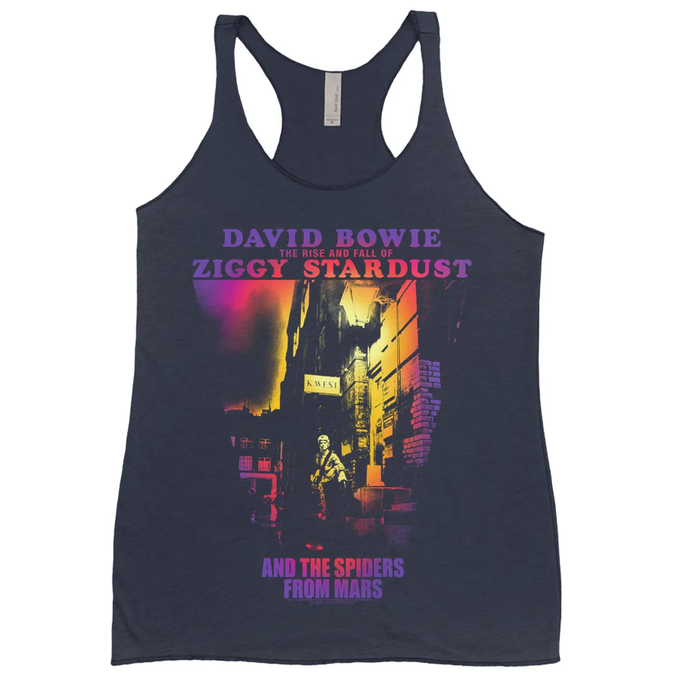David Bowie Ladies' Tank Top | Rainbow Ombre The Rise And Fall Of Ziggy Stardust David Bowie Shirt