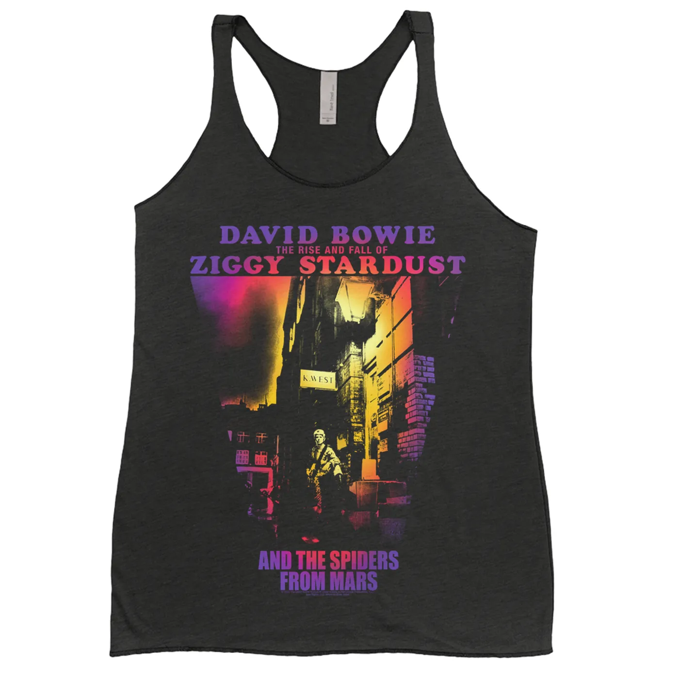 David Bowie Ladies' Tank Top | Rainbow Ombre The Rise And Fall Of Ziggy Stardust David Bowie Shirt