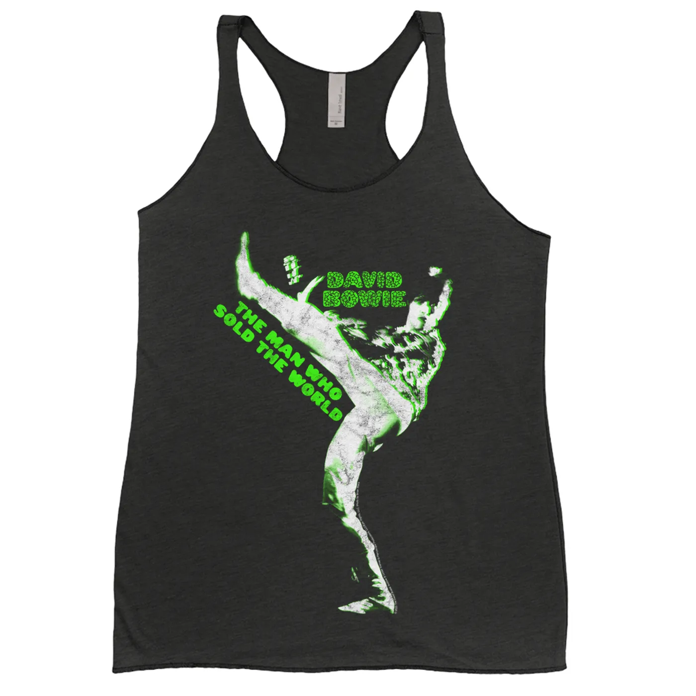 David Bowie Ladies' Tank Top | Neon Green The Man Who Sold The World David Bowie Shirt