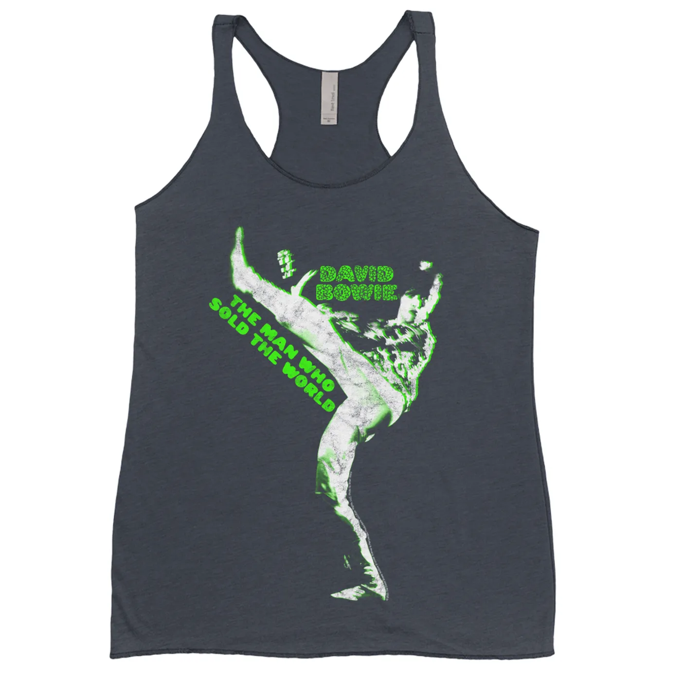 David Bowie Ladies' Tank Top | Neon Green The Man Who Sold The World David Bowie Shirt