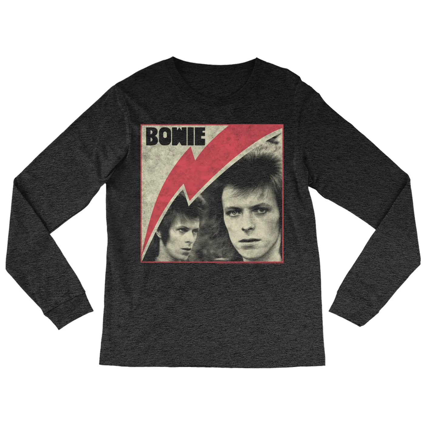 David Bowie Long Sleeve Shirt | Fierce 1972 Collage Distressed (Merchbar Exclusive) David Bowie Shirt