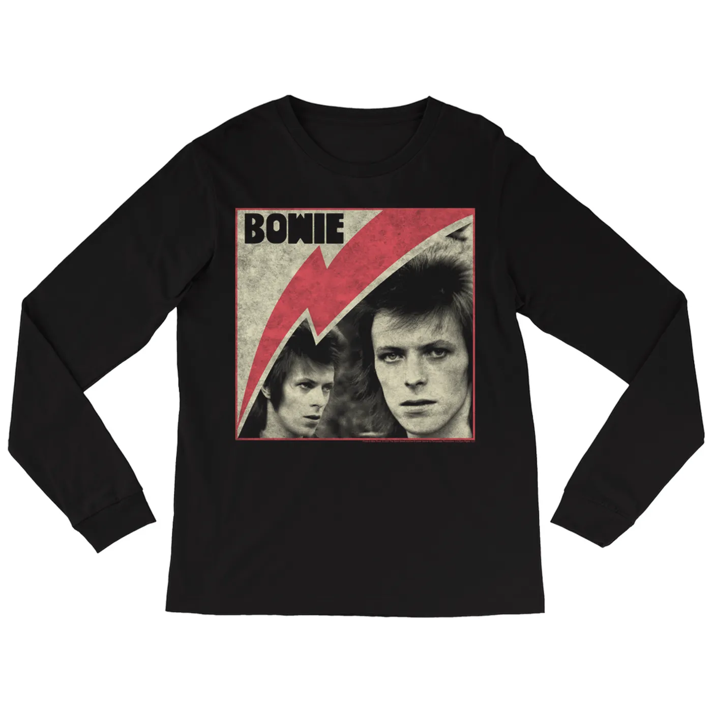 David Bowie Long Sleeve Shirt | Fierce 1972 Collage Distressed (Merchbar Exclusive) David Bowie Shirt
